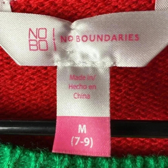 NO BOUNDARIES WO JR SIZE 7/9  CHRISTMAS SWEATER TOO CUTE TO BE NAUGHTY - Picture 6 of 8